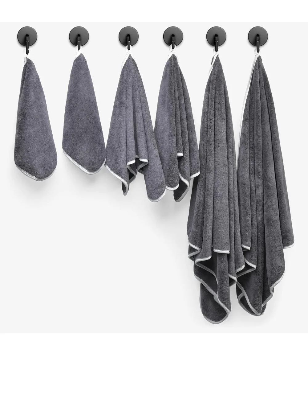 Plush Grey Bath Towel Set - Soft & Absorbent